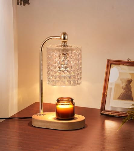 Candle Warmer Lamp with Timer and Dimmer,Electric Gold Candle Warmer Light Gifts for Women Melt Wax Warmer Lamp with 2 Bulbs for Candle Jars House Warming New Home Decor Bedroom