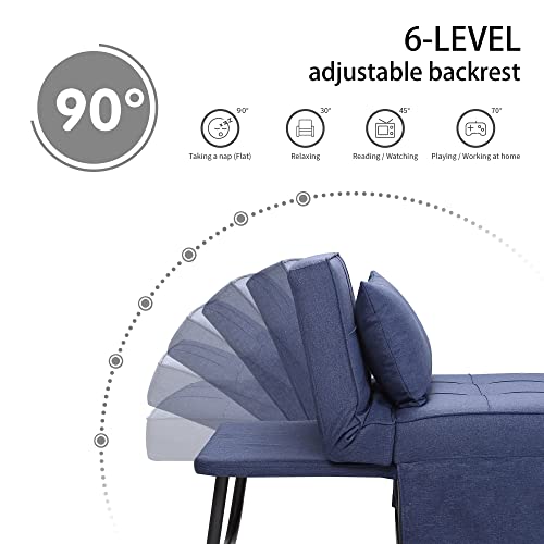Folding Sofa Bed with Adjustable Backrest, Dark Grey Q8430