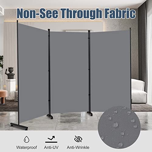 Room Divider 6ft 3 Panel Portable Fabric Partition Screen D7135