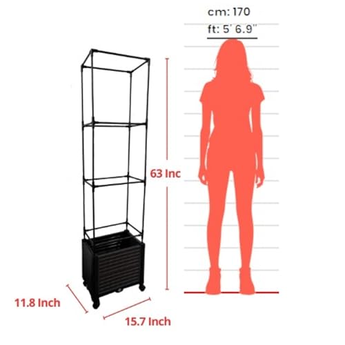 Trellis Planter Box with Caster, 2 Pack, Large Outdoor Garden Planter for Climbing Plants and Vegetables V478381