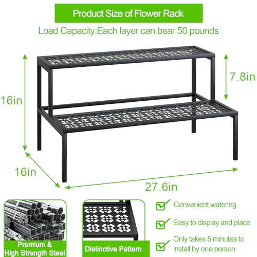 3 Tier Plant Stand Semi-Circular Flower Pot Organizer Rack for Indoor Outdoor I2592