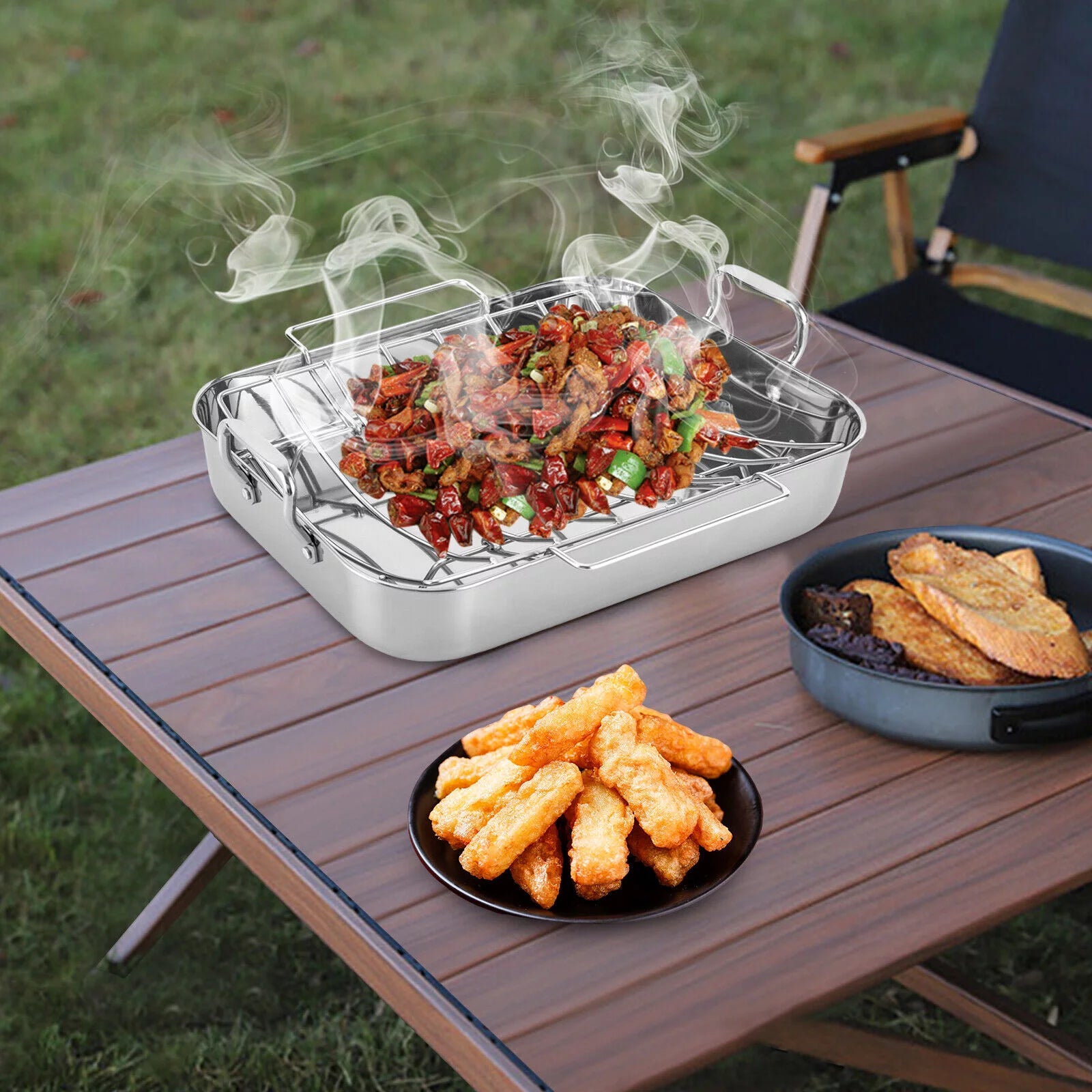 Stainless Steel Roasting Pan with Nonstick Rack, 16.5" x 12" I494