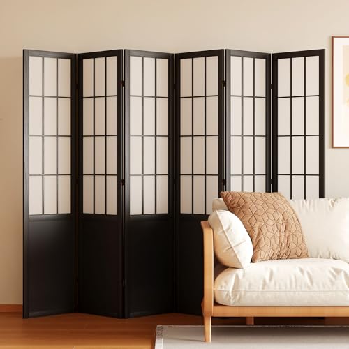 Japanese Shoji Style Folding Room Divider, 4 Panels, Black G5567
