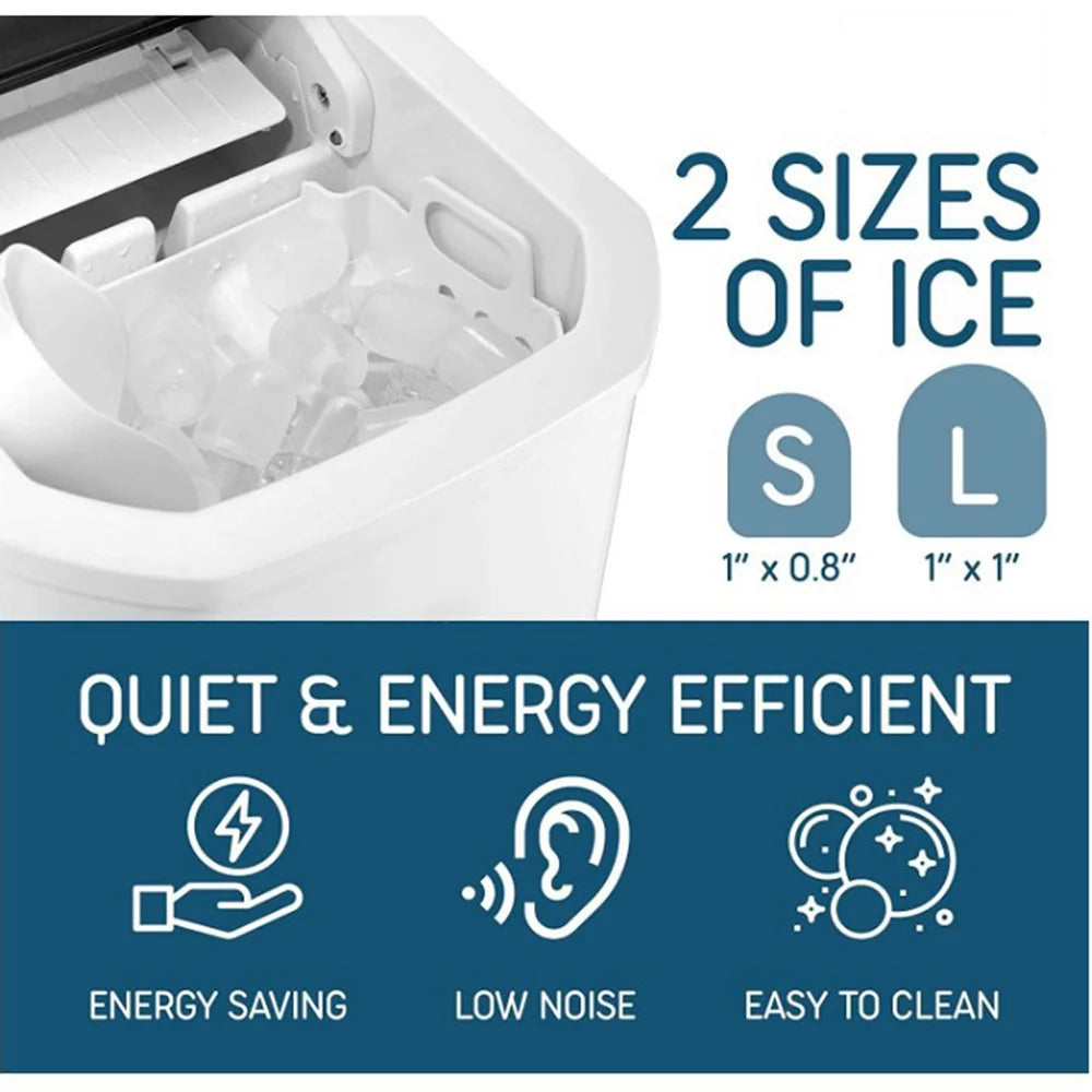 Countertop Ice Maker, Self-Cleaning, 2 Ice Sizes V6129