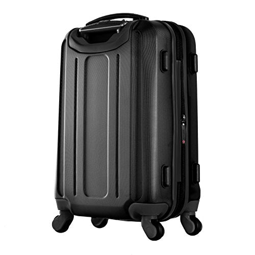 Expandable Carry-On Spinner Suitcase with Aluminum Locking System, Purple/Black S15073