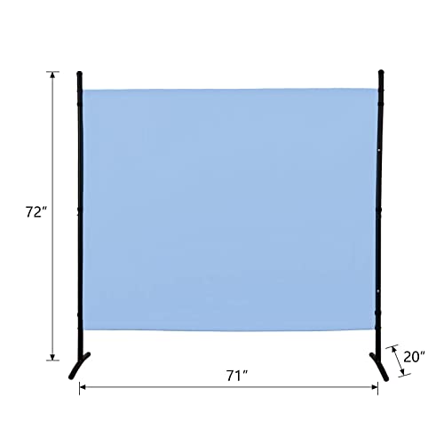 4 Panel Folding Room Divider Privacy Screen with Steel Frame F2996