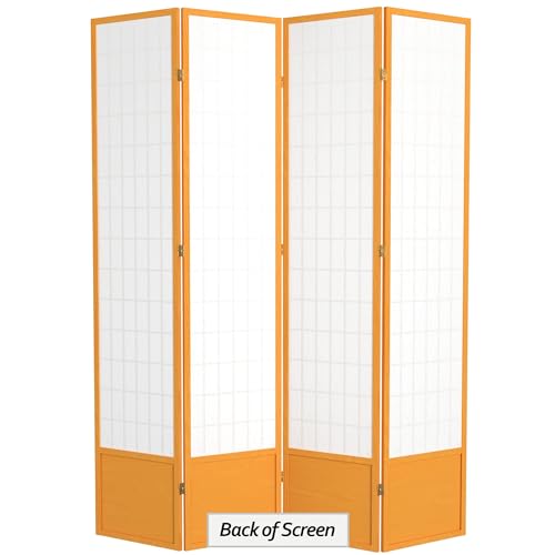 7 ft. Tall Window Pane Shoji Screen Room Divider, 3 Panels, White S15216