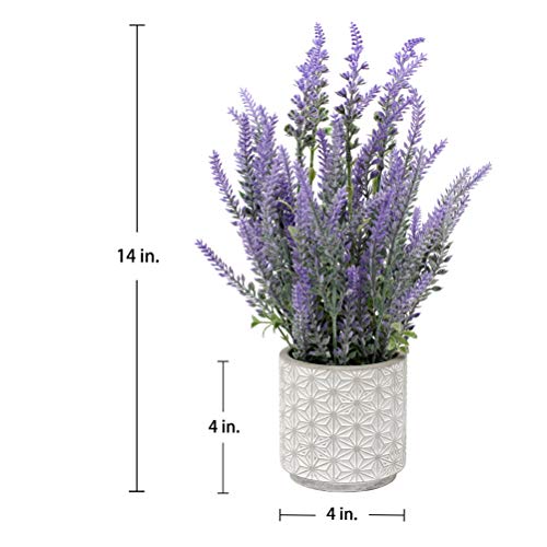 Lavender Artificial Plant in Cement Pot for Home Table Decor G990