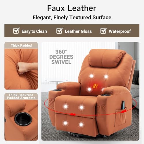 Rocking Recliner Chair with Massage and Heat for Adults H49678