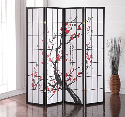 4 Panel Shoji Room Divider Screen, Natural C5775