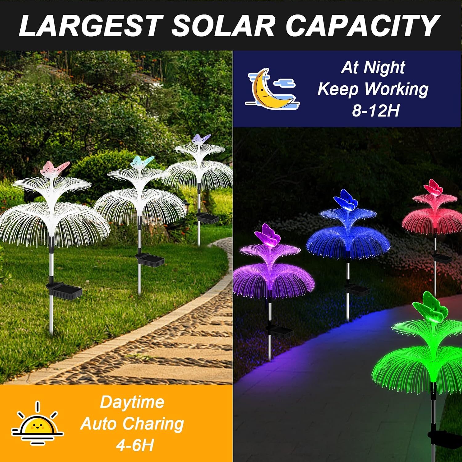 Solar Garden Lights Waterproof Outdoor Decorative, 3 Pack U571