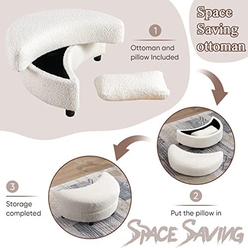 Round Swivel Barrel Chair with Ottoman for Living Room Bedroom G375183