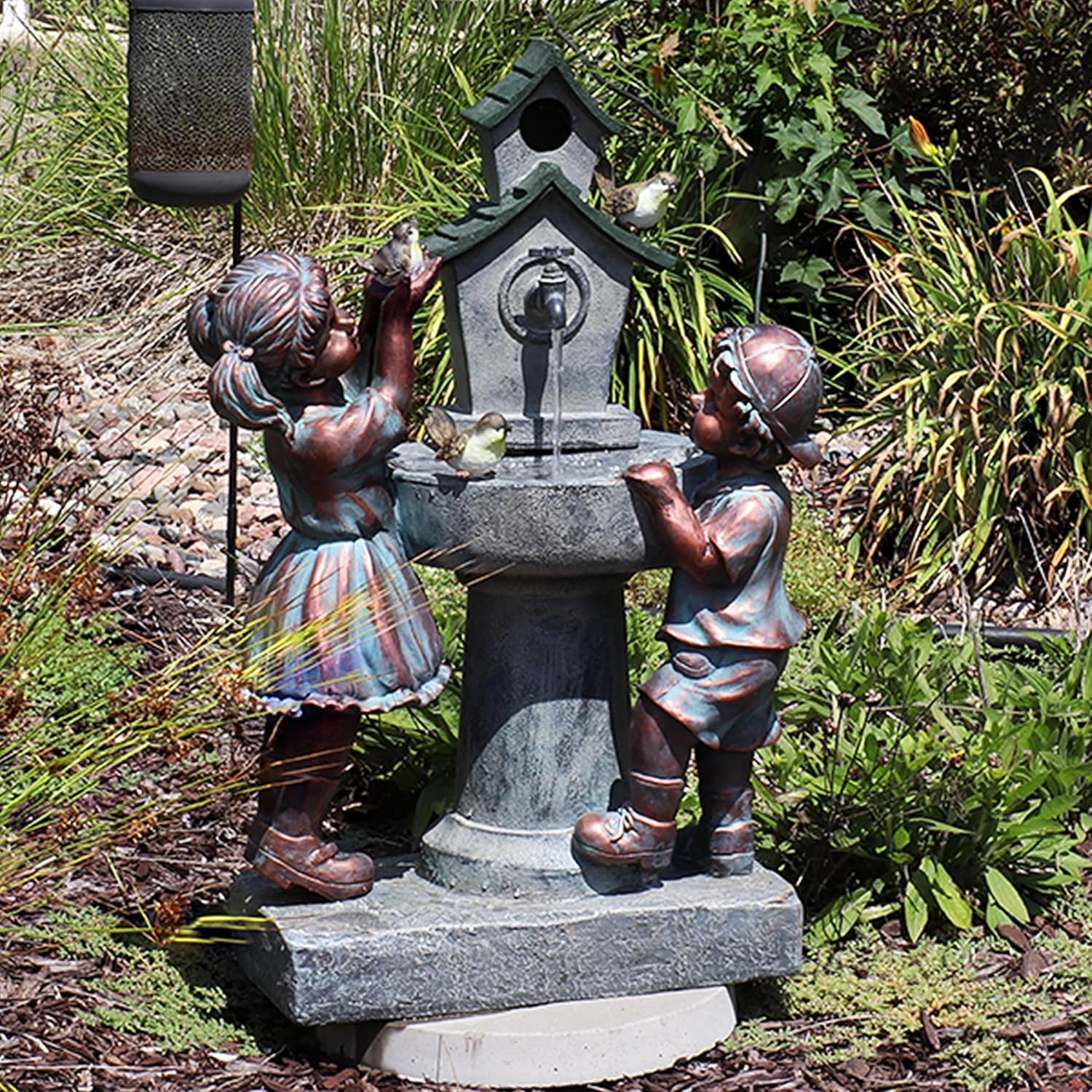 Outdoor Water Fountain with Bird Bath Design H330057