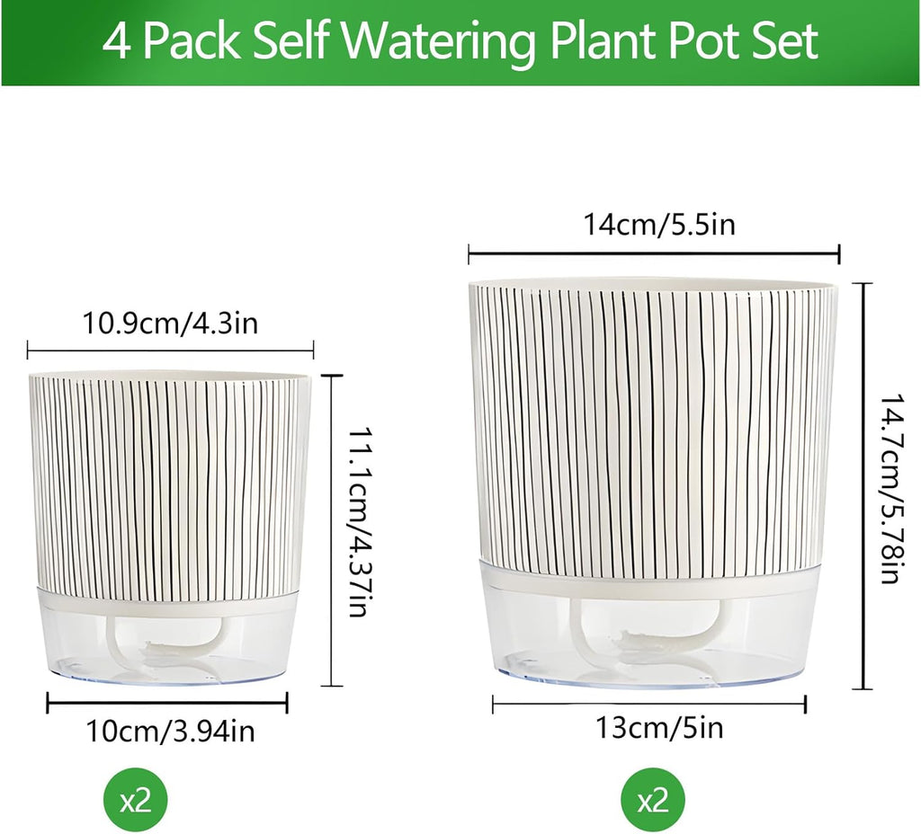 Self-Watering Pots for Indoor Plants with Wick Rope M4241