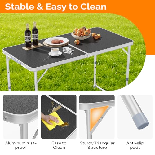 3ft Aluminum Folding Camping Table with Carrying Handle O3096