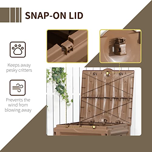 Garden Compost Bin, 120 Gallon, BPA Free, with Vents and Sliding Doors P101
