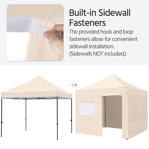 Heavy Duty Pop Up Canopy Tent 10x20 with Wheeled Carry Bag, White Q36763