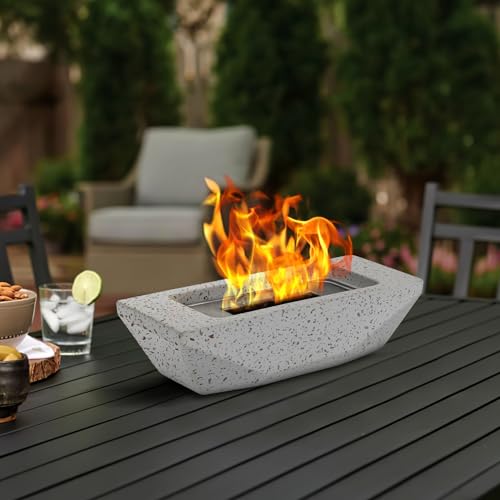 Tabletop Fire Pit 12.5" Portable Smokeless Indoor Outdoor Concrete Bowl C555997