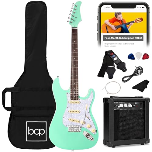 39in Full Size Beginner Electric Guitar Starter Kit with Case and Amp E13920