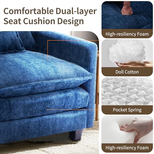 Chenille Lounge Chair with Ottoman, Beige, 1-Seat R52165