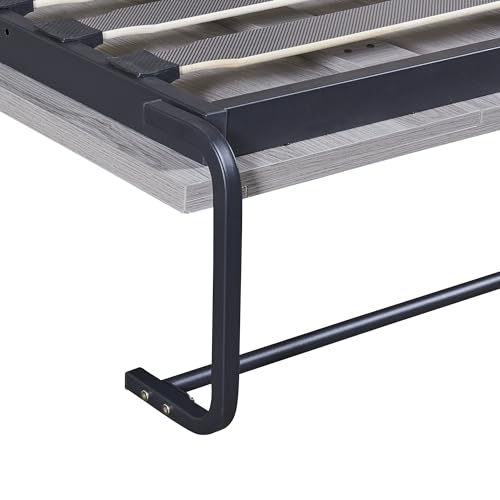Murphy Bed Chest with Shelves and USB Ports, Foldable Wood Frame Y56482