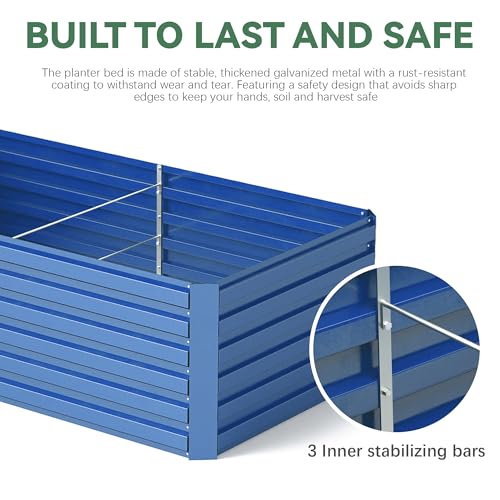 Galvanized Raised Garden Bed 8x4x2ft, Large Metal Planter Box for Outdoor Vegetables, Flowers & Herbs D2106