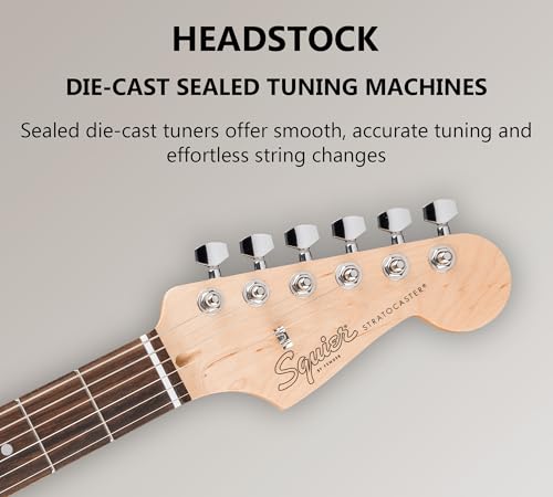 Stratocaster Electric Guitar Bundle with Amplifier, Gig Bag, Strap, Cable, Picks, and DVD F102