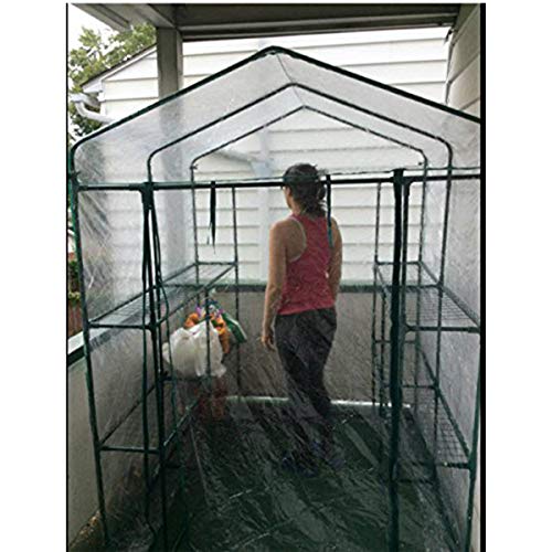 4 Tier Mini Greenhouse with Locking Wheels and PVC Cover G459030