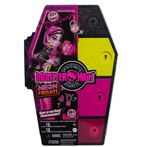 Monster High Skulltimate Secrets Neon Frights Doll with Dress-Up Locker & 19+ Surprises L666466