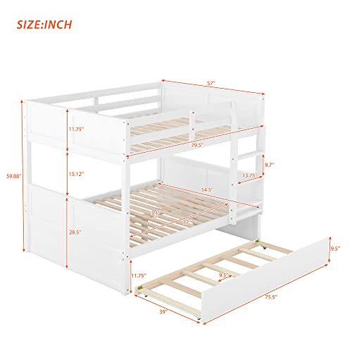Twin Over Full Bunk Bed with Slide and Stairs for Kids I642