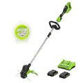 Greenworks 48V (2 x 24V) 15" Cordless String Trimmer, (2) 2.0Ah Batteries and Dual Port Charger Included