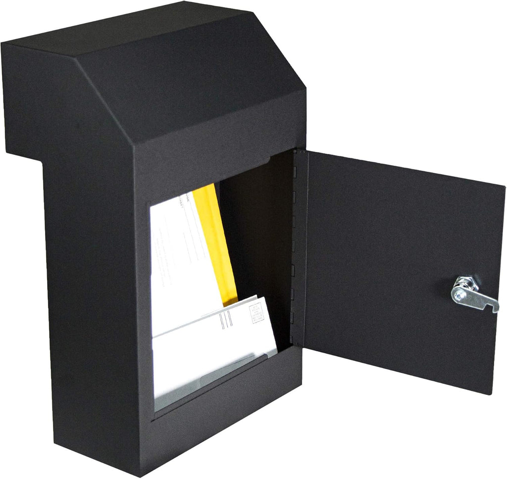 Door Drop Box for Mail, Rent, Deposit, and Night Key - Locking Steel Mailbox with Rear Access Z4592