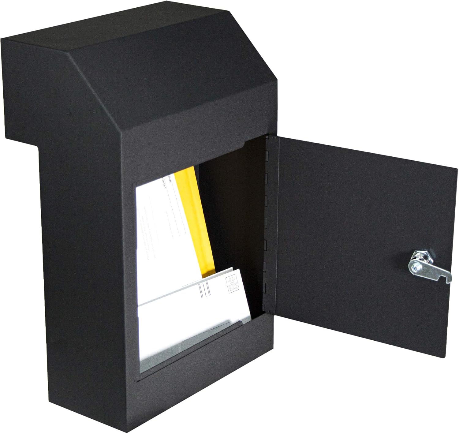 Door Drop Box for Mail, Rent, Deposit, and Night Key - Locking Steel Mailbox with Rear Access Z4592
