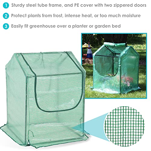 Outdoor Mini Greenhouse Tent with Steel Frame I875789