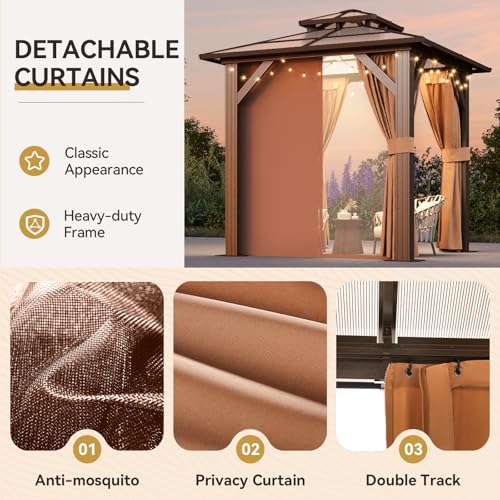 12x16 Hardtop Gazebo with Netting and Curtains for Patio K27275