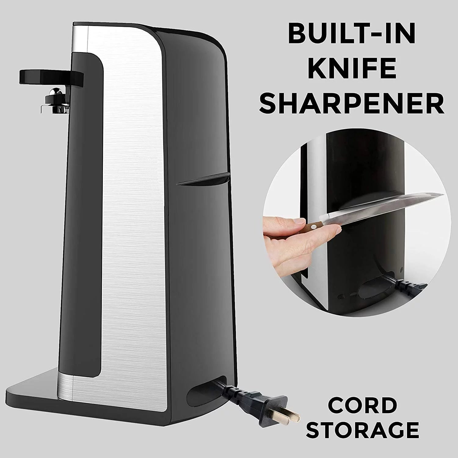 Electric Can Opener with Knife Sharpener and Bottle Opener C261325