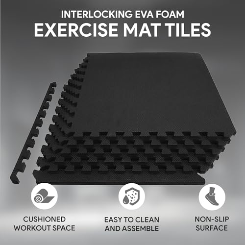 Puzzle Exercise Mat with EVA Foam Interlocking Tiles for MMA, Gymnastics and Home Gym H787