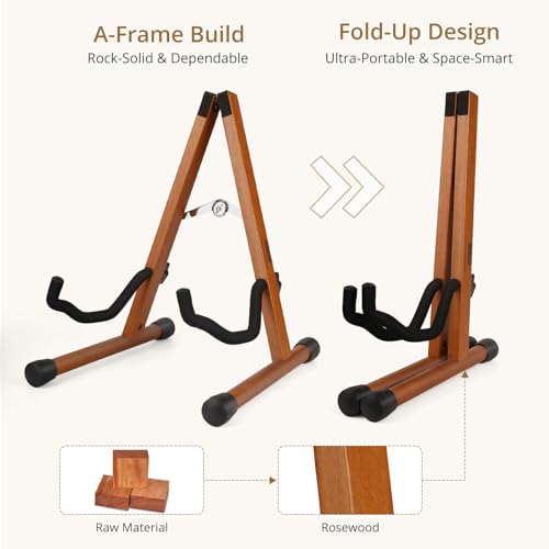 Wood Guitar Stand Foldable for Acoustic Electric Bass V5101