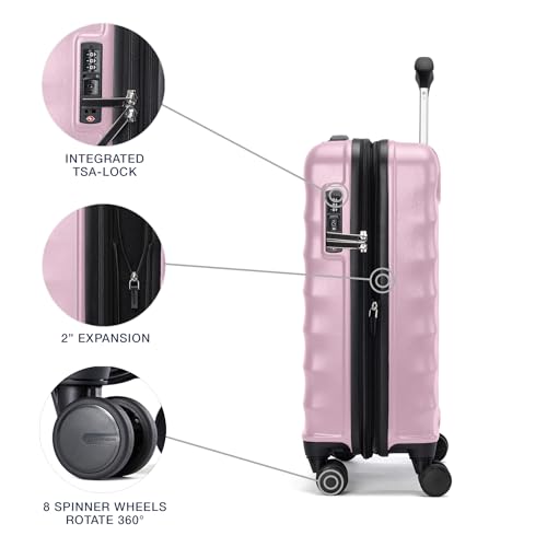 Hardside Expandable Carry-On Luggage with 8 Spinner Wheels and TSA Lock Q7052