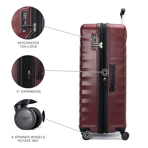 Hardside Expandable Carry-On Luggage with 8 Spinner Wheels and TSA Lock Q7052