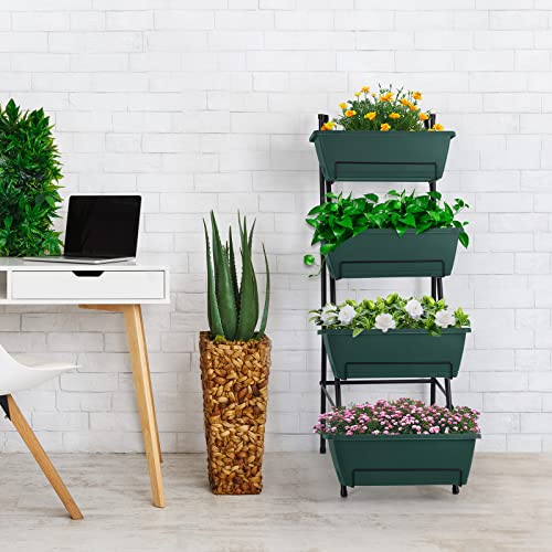 Raised Garden Bed 4 Tier Vertical Planter with Legs H80745