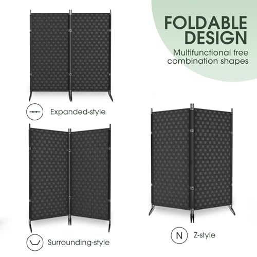 2 Panel Room Divider - Folding Privacy Screen for Indoor Separation V2920