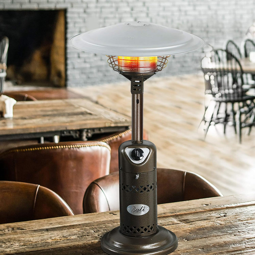 Portable Patio Heater, Outdoor Propane Table Top Heater, Bronze C87332