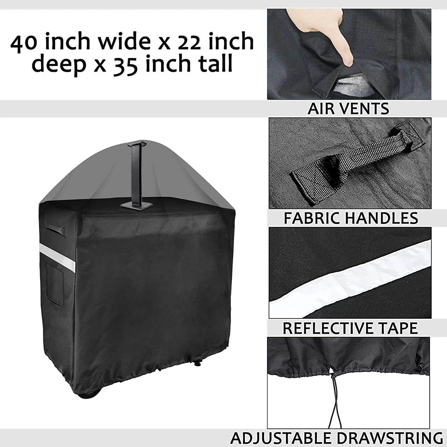 Grill Cover for Flat Top Grill and 4-Burner Griddle BBQ Cover Q720