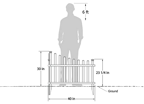 Vinyl Corner Picket Accent Fence, 40" W x 30" H, White C1065