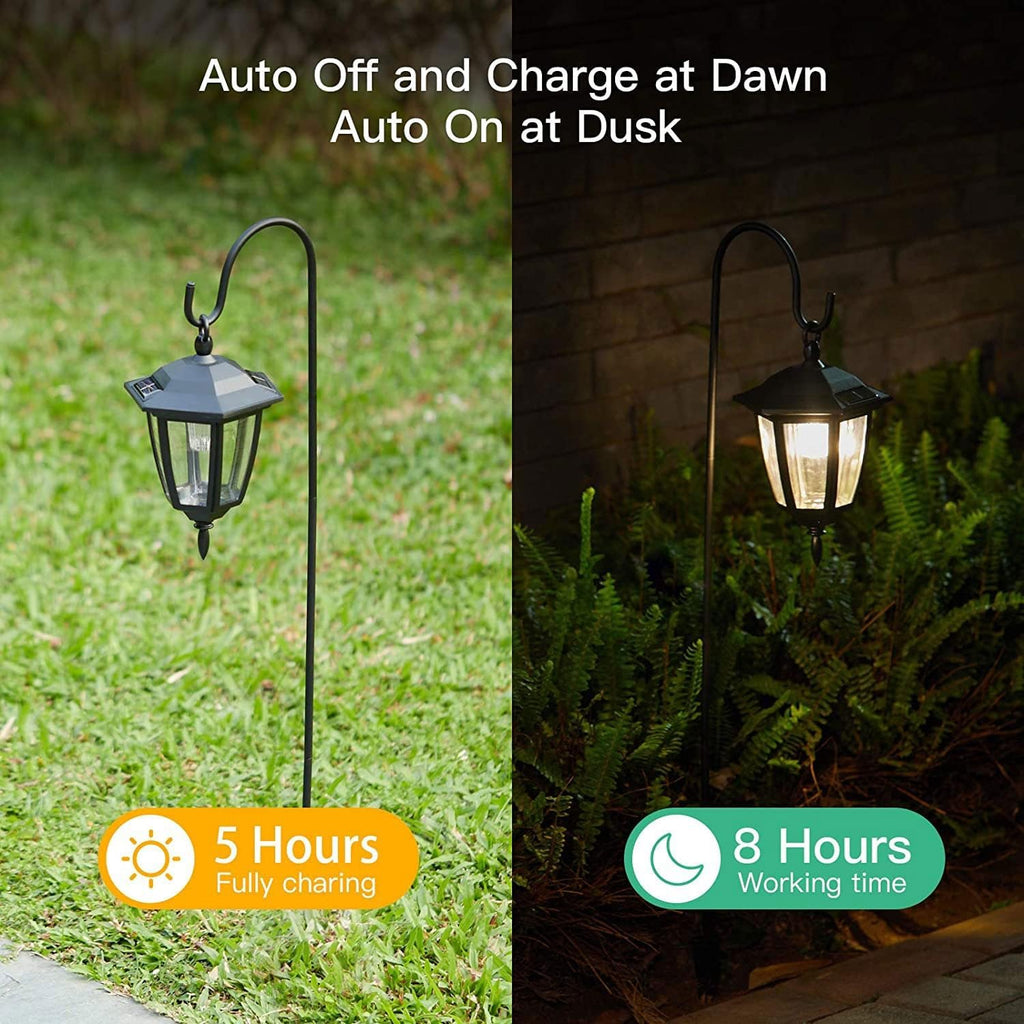 Solar Shepherd Hook with Hanging Lantern for Garden Path N7148