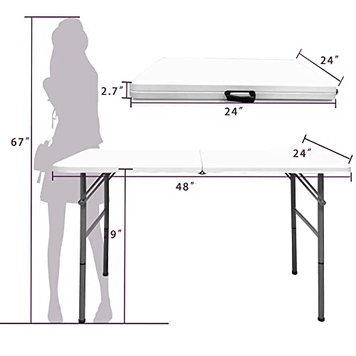 Folding Table 5 FT Plastic Portable for Dining Picnic Camping E74421