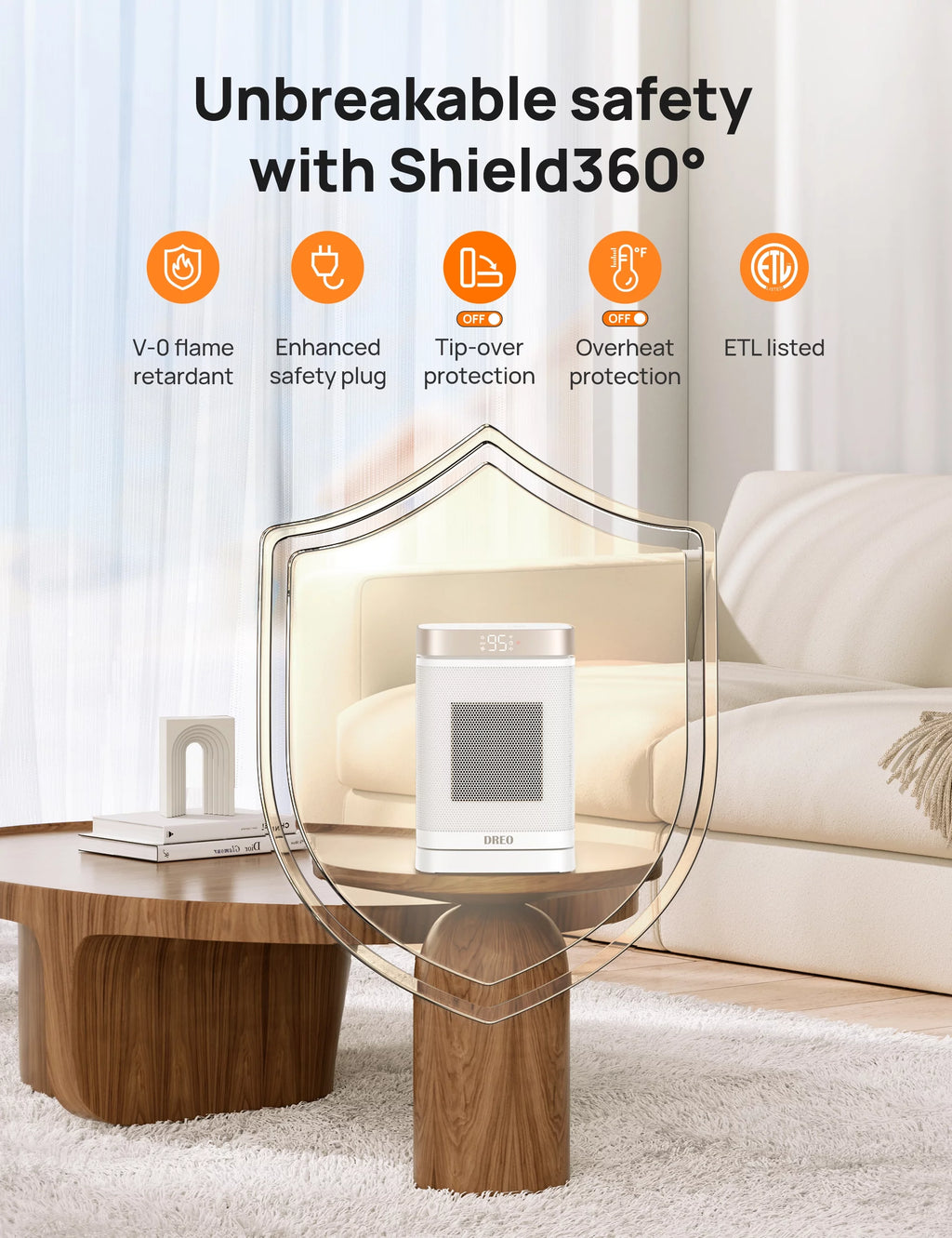 Space Heater with Remote, Oscillating Electric Heater, 1500W PTC Ceramic, 12h Timer, Quiet Portable Heater I1201