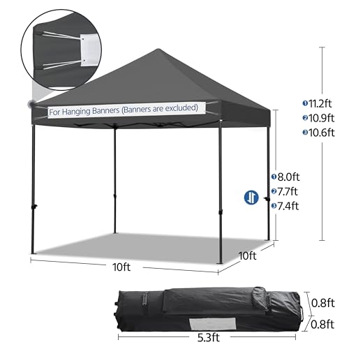 Heavy Duty Pop Up Canopy Tent 10x20 with Wheeled Carry Bag, White Q36763