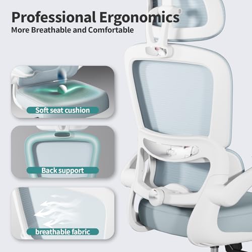 Ergonomic Mesh Office Chair with Wheels, High Back, 330 LBS Capacity A84765